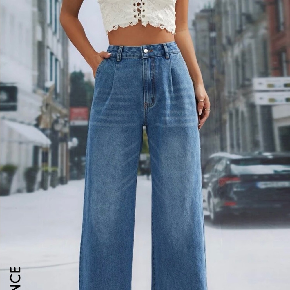 💙SHEIN High Rise Wide Leg Jeans Sz 27